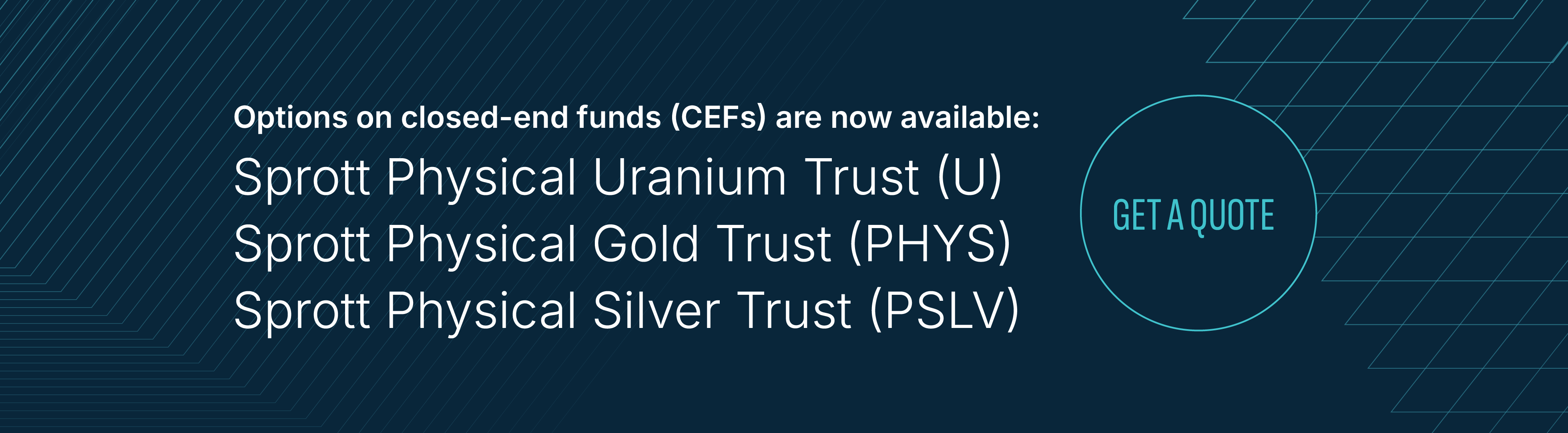 Options on closed-end funds (CEFs) are now available.