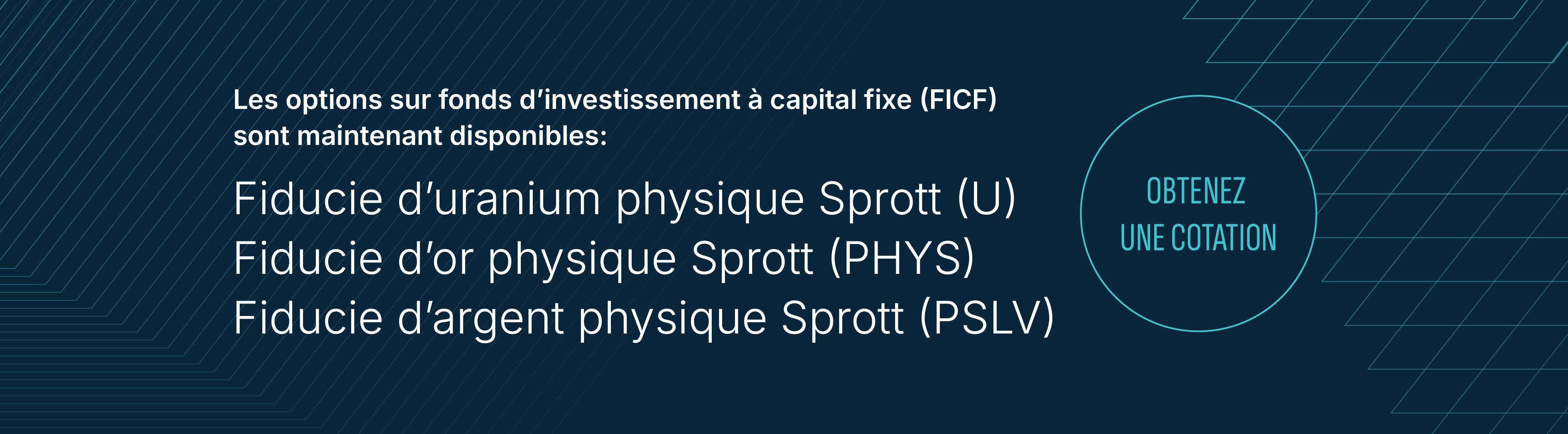 Les options sur fonds d'investissement à capital fixe (FICF) sont maintenant disponibles.