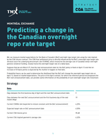 Predicting a change in the Canadian overnight repo rate target