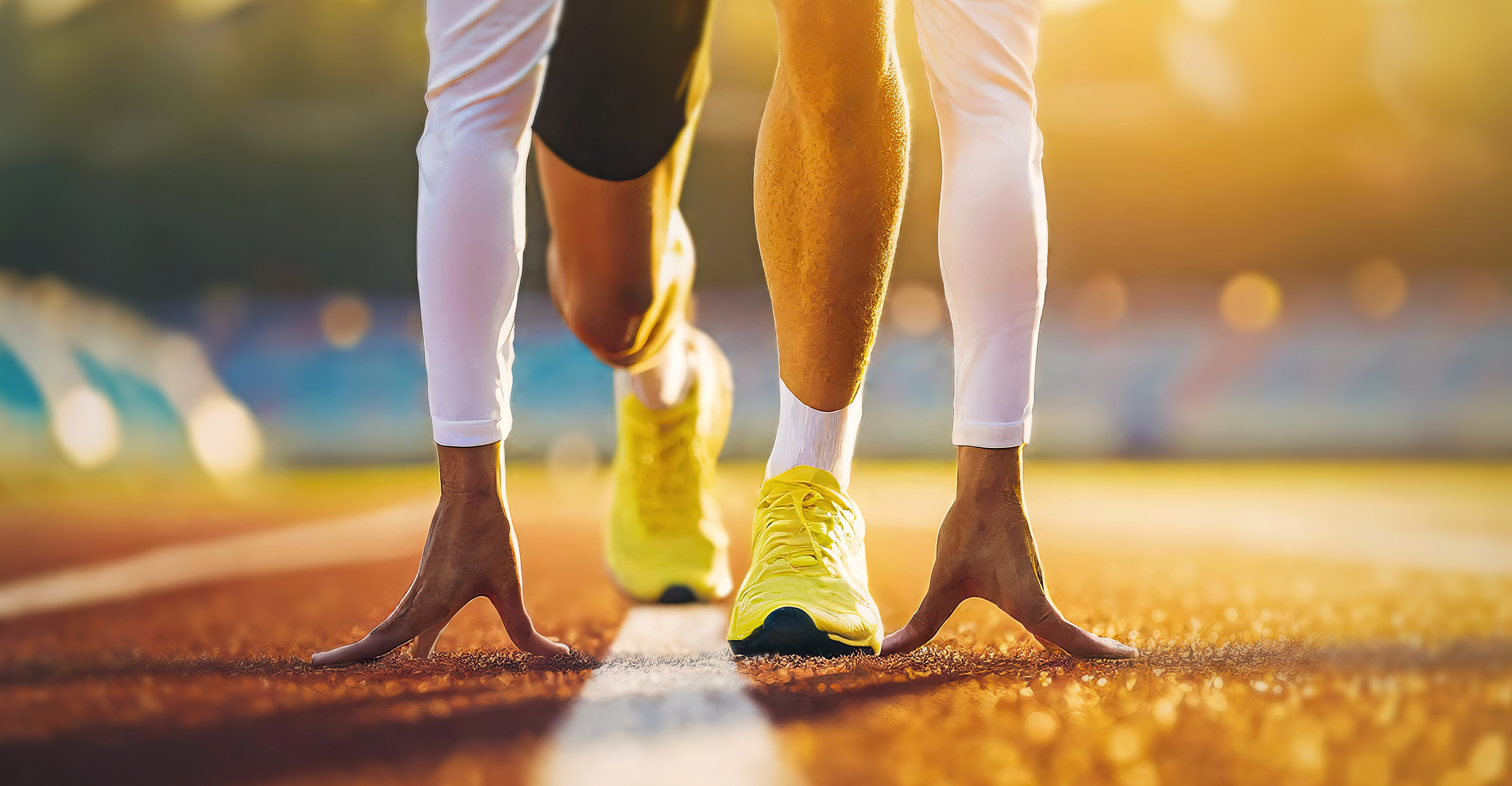 Runner behind starting line